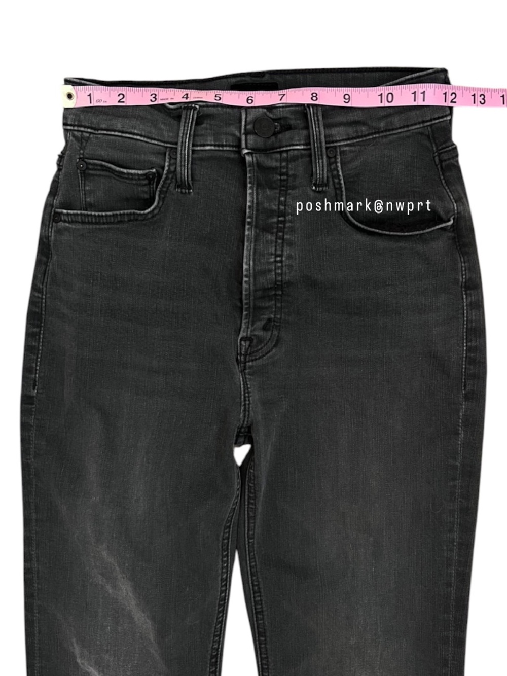 MOTHER Tripper Ankle High Waisted Lighting Up Lanterns Dark Grey Washed Black 24 - Picture 10 of 15